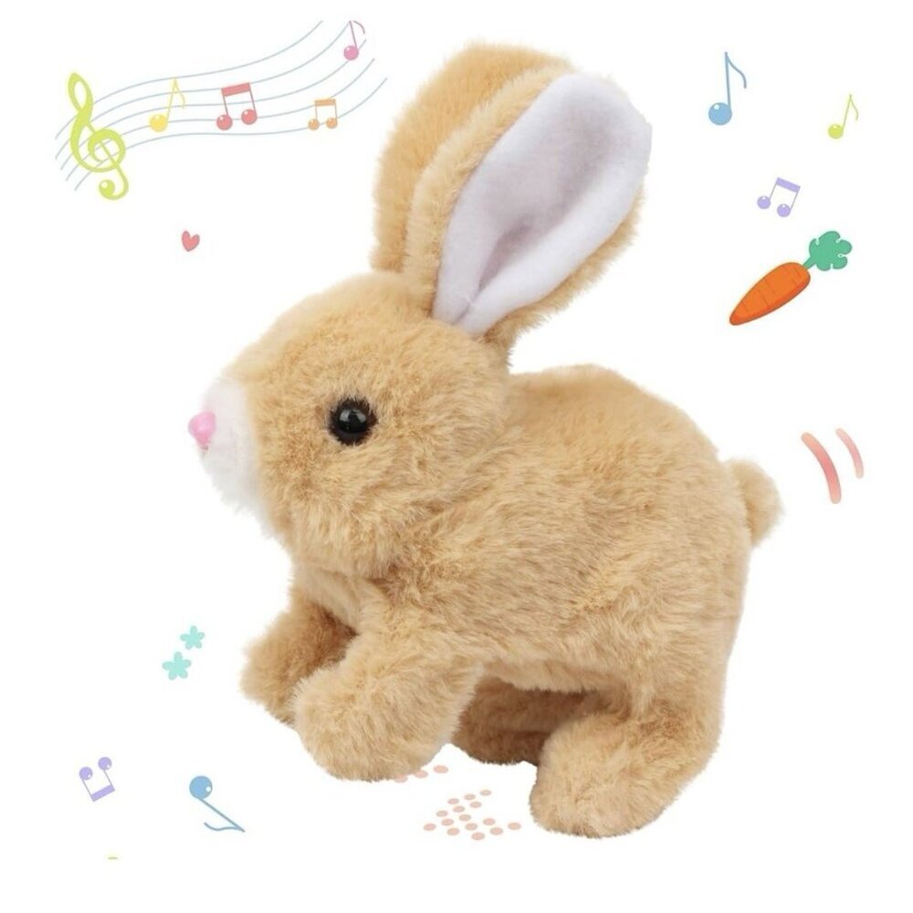 Hopping Plush Rabbit Toy Interactive Electronic Pet Bunny Tan New - Picture 3 of 10